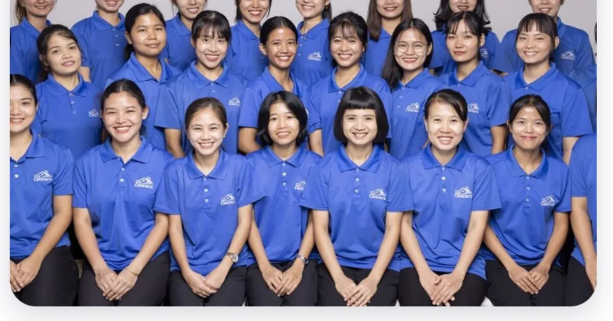 Go Cleaners team in blue uniforms