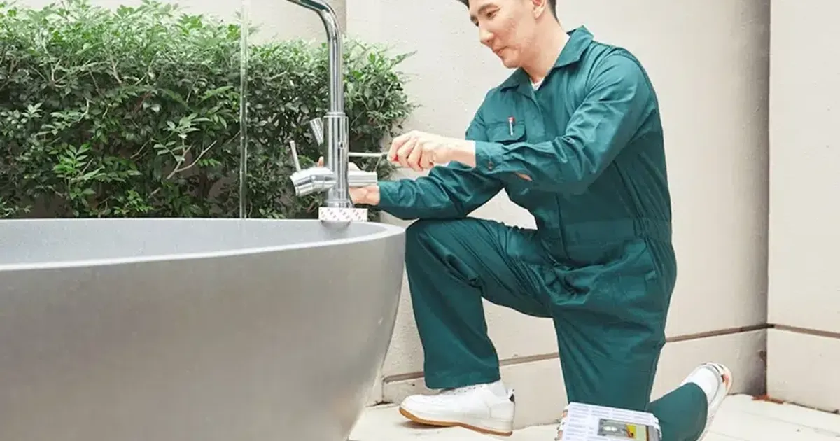 Helpling handyman fixing a tap