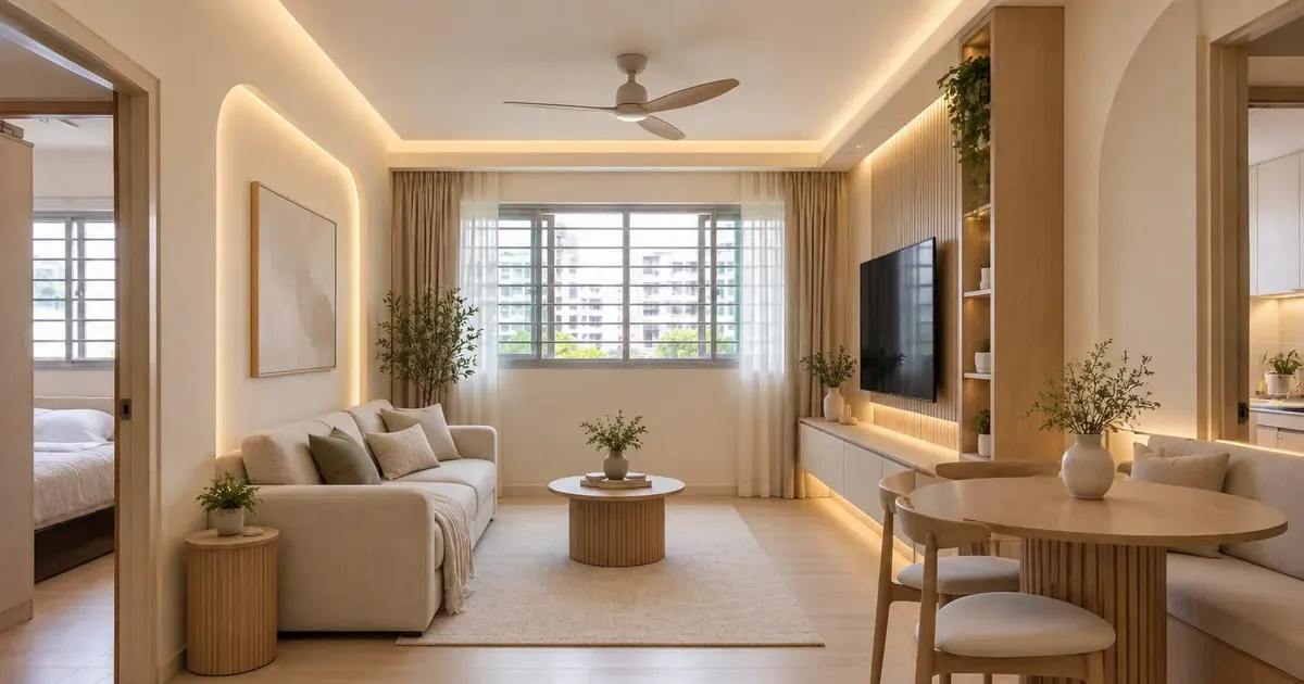 RCS renovated HDB living and dining room